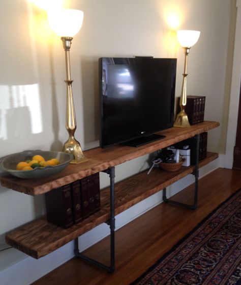 Diy Tv Stand, Pipe Decor, Diy Pipe, Pipe Furniture, Diy Tv, Tv Stand Wood, Steam Punk, Industrial Furniture, Entertainment Center