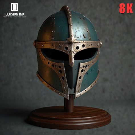 330 Medieval Helmet Reference Photos | 8K,  on ArtStation at https://www.artstation.com/artwork/elAgJX Types Of Knight Helmets, Medevil Helmet, Medieval Helmet Design, Dnd Helmet, Fantasy Helmet Design, Helmet Reference, Helmet Fantasy, Fantasy Helmet, Space Dnd