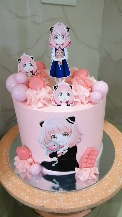 Anya Birthday Cakes, Anya Spy X Family Birthday Cake, Spy X Family Birthday Cake, Anya Spy X Family Cake, Anya Forger Cake, Spy X Family Cake, Spy X Family Birthday, Family Birthday Party Ideas, Anime Cake Ideas