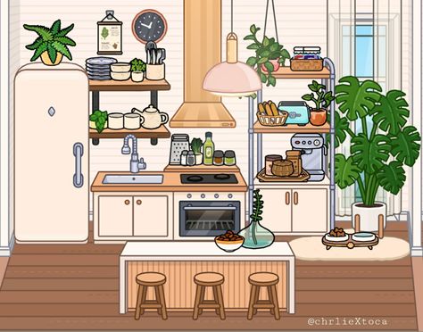 Kitchen Ideas Toca Boca, Toca Boca Logo Aesthetic, Toca Life World Aesthetic Pfp, Ideas Toca Boca, Free House Design, Adorable Homes Game, Create Your Own World, Aesthetic Room Ideas, Small Kitchen Ideas