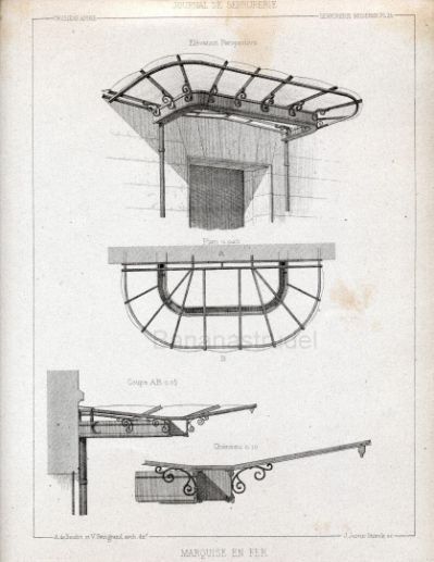 Iron Awning, Wrought Iron Awning, Pergola Plans Roofs, French Journal, Pergola Cost, Iron Pergola, Metal Drawing, Entrance Gates Design, Creative Design Agency