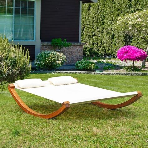 Double Sun Lounger, Wooden Hammock, Garden Hammock, Hammock Bed, Larch Wood, Patio Swing, Garden Swing, Wooden Swings, Bed Swing