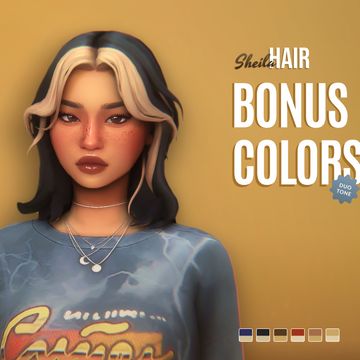 Medusa Hair, Two Color Hair, Two Toned Hair, Short Twists, Mod Hair, Sims 4 Game Mods, Shoulder Hair, Sims Hair, Shirt Hair