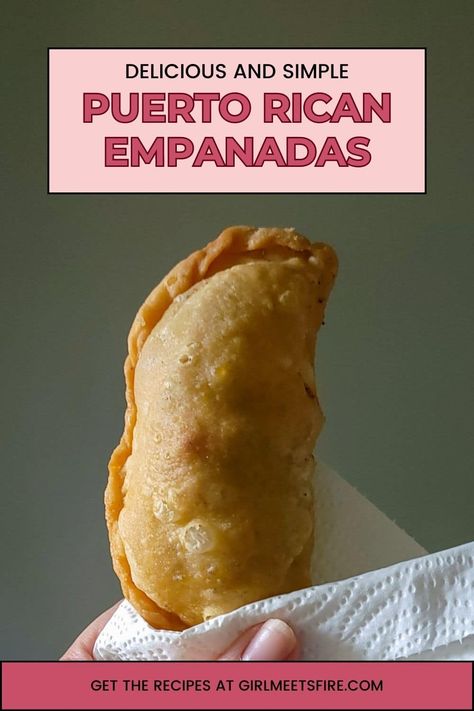 Experience the irresistible allure of Puerto Rican Empanadas, where flaky pastry embraces a savory symphony of seasoned meat fillings. Portable and customizable, these mouthwatering turnovers blend convenience and culinary artistry. Empanadas Recipe Panama, Empanadas Puertorriqueñas, Puerto Rican Empanada Filling Recipes, Empanadas Recipe Dominican, Shrimp Empanadas Puerto Rican, Chicken Empanadas Puerto Rican, Puerto Rican Empanadas Dough, Pastellios Recipe Puerto Rico, Empanadillas Puerto Rico