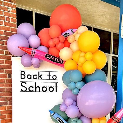 Welcome Back To School Balloons, Preschool Balloon Arch, First Day Of School Balloon Arch, School Balloon Arch, Back To School Balloon Garland, Back To School Photo Backdrop, Back To School Balloon Arch, Back To School Balloons, Back To School Backdrop