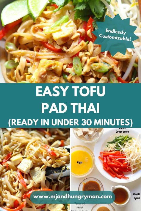 Looking for a quick, delicious, and healthy weeknight dinner? Try this Tofu Pad Thai! Ready in less than 30 minutes, it features a perfectly balanced sauce with sweet, salty, and sour flavors. This flexible recipe lets you swap noodles, proteins, and veggies to make it your own. Peanut allergy? No problem—try a different nut or seed butter. Vegan? Use vegan fish sauce and skip the egg. This easy-to-make Pad Thai is a family favorite that’s sure to become a timeless go-to in your home! Tofu Pad Thai Recipe, Vegan Fish Sauce, Eggs And Veggies, Tofu Pad Thai, Family Friendly Breakfast, Baby Dinner, Homemade Chinese, Homemade Chinese Food, Quick Lunch Recipes