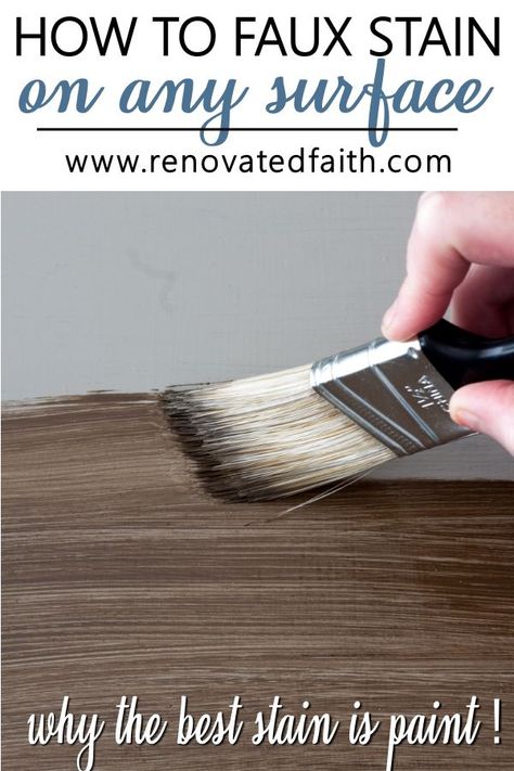 General Finishes Milk Paint Furniture, Can You Stain Over Paint, Two Tone Stained Furniture, Faux Walnut Finish Diy, Faux Wood Finish Paint, Paint That Looks Like Stain, Gel Stain Over Painted Wood, Stain Over Painted Wood, Paint Over Chalk Paint