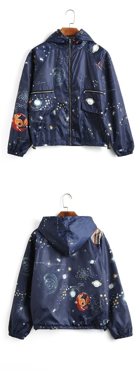 Up to 68% OFF! Galaxy Print Hooded Windbreaker Jacket. #Zaful #Jackets Zaful,zaful outfits,zaful sweaters,fashion,style,tops,outfits,blouses,sweatshirts,hoodies,cardigan, sweater,jackets,coats,outwear,leather jackets,bomber jacket,long coats,denim jacket,black jackets,zip up jackets,fall,winter,winter outfits,winter fashion,fall fashion,fall outfits,christmas,ugly,ugly christmas,thanksgiving,Gift, New Year 2017, New Year Eve. @zaful Extra 10% OFF Code:ZF2017 Denim Jacket Outfit Winter, Galaxy Jacket, Zaful Outfits, Space Jacket, Space Sweater, Black Leather Jackets, Zip Up Jackets, Winter Jacket Outfits, Sweater Jackets