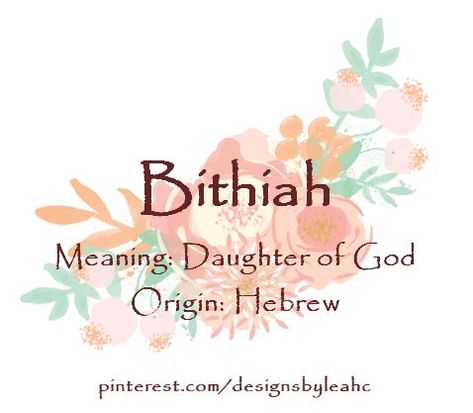 Baby Girl Name: Bithiah. Meaning: Daughter of God. Origin: Hebrew. Grace Meaning Name, Gracie Name Meaning, Gracie Name, Grace Meaning, Virtue Names, Meaning Of Grace, Grace Name, Girls Names Vintage, Latin Names