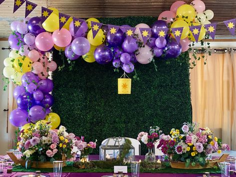 Rapunzel Backdrop Tangled Birthday, Tangled Photo Backdrop, Tangled Theme Backdrop, Tangled Balloon Garland, Rapunzel Balloon Garland, Tangled Graduation Party, Rapunzel 15 Theme, Repunzel Quince Theme, Tangled Decor