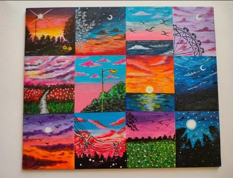 Moodboard Acrylic Painting, Mood Board Acrylic Painting, Sky Moodboard, Moodboard Painting, Painting Moodboard, Green Aesthetic Outfit, Inspiring Drawings, Painting Mood, Boho Art Painting