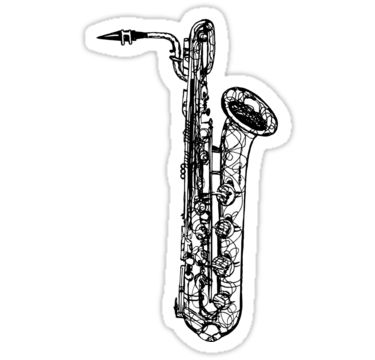 Saxophone Sticker, Saxophone Tattoo, Baritone Saxophone, Baritone Sax, Saxophone Music, Instruments Art, Band Jokes, Music Tattoos, Old Music