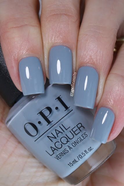 Opi Blue Colors, Nails Blue Gray, Blue Gray Nails, Spring Nail Colours, Gelish Nail Colours, Mail Colors, Toe Colors, Nails February, Biab Nails