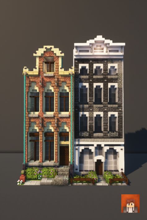 This is another row house from amsterdam. The texture pack I use is 'Stay True' and shaders 'complementary shaders' #Minecraft #MinecraftBuilds #MinecraftHouse #minecraftbuildingideas #Victorian #MinecraftBase #fantasy Minecraft Row Of Houses, Castle Room Minecraft, Minecraft Amsterdam House, Minecraft Victorian Greenhouse, Minecraft Building Ideas Flat World, Minecraft Ancient City Transformation, Minecraft Amsterdam, Tall Minecraft Houses, Minecraft Rug Designs