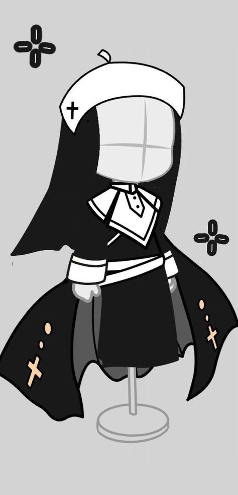 Nun Gacha Club, Outfit Ideas Drawing, Priest Outfit, Nun Outfit, Outfit Gacha, Cute Zombie, Gacha Clothes, Fantasy World Map, Gacha Outfit