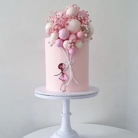 Lynda Correa 💕 в Instagram: «Oh so pretty balloon cake design!! By @sydneydessertco #desserts #cakes #cakeart #cakedesign #sugarart #prettyinpink #kidspartyideas…» Balloon Cake Design, Pearl Cupcakes, Cartoon Birthday Cake, Cake Designs For Girl, Unique Birthday Cakes, Pink Birthday Cakes, Beautiful Birthday Cakes, Balloon Cake