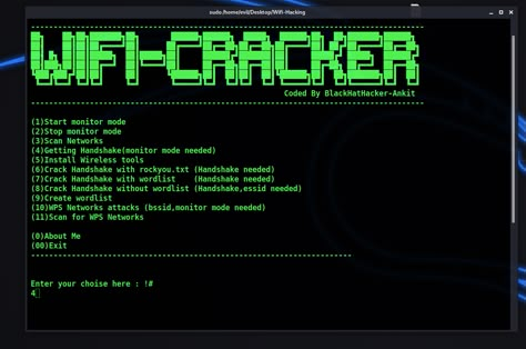 GitHub - ankit0183/Wifi-Hacking: Cyber Security Tool For Hacking Wireless Connections Using Built-In Kali Tools. Supports All Securities (WEP, WPS, WPA, WPA2/TKIP/IES) Kali Linux Hacks, Wifi Hacking, Hacking Apps For Android, Best Hacking Tools, Coding Projects, Wifi Hack, Hacking Tools, Learn Computer Coding, Learn Computer