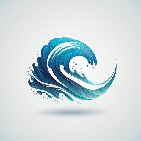 Photo wave shape in blank background cre... | Premium Photo #Freepik #photo #sea-wave #water-illustration #ocean-waves #wave-icon Wave Icon Aesthetic, Wave Logo Design Ideas, Sea Waves Illustration, Summer Logo Design, Wave Logo Design, Ocean Logo, Waves Illustration, Wave Icon, Waves Symbol