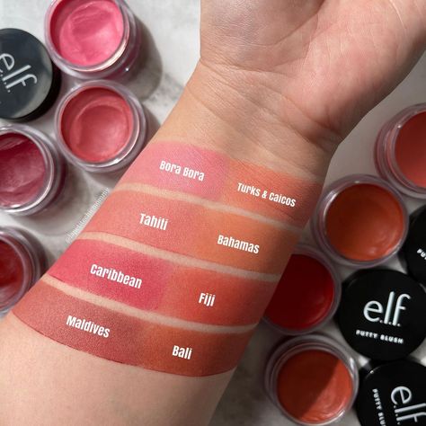 •leslie• on Instagram: “Putty blushes from @elfcosmetics . These will dry down like powder blush, and you have to blend them quick before they set down (it’s hard…” Elf Putty Blush, Putty Blush, E.l.f. Cosmetics, Lighter Skin, Elf Cosmetics, Matte Powder, Powder Blush, Cream Blush, Blush Brush