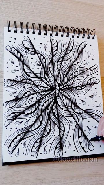 Simple Pen Doodles, Doodle Tutorial, Zendoodle Art, Doddle Art, Zen Doodle Patterns, Easy Mandala Drawing, Easy Doodle, Floral Doodle, Zen Doodle Art