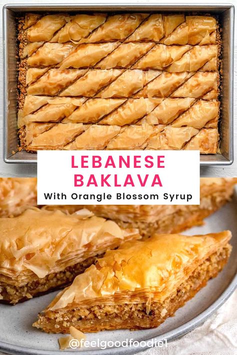 Easy Ramadan Dessert Recipes, Jordanian Baklava, Bosnian Baklava, Kataifi Dough Recipe, Baklava Syrup Recipe, Lebanese Baklava Recipe, Lebanese Pastries, Lebanese Baklava, Baklava Recipes