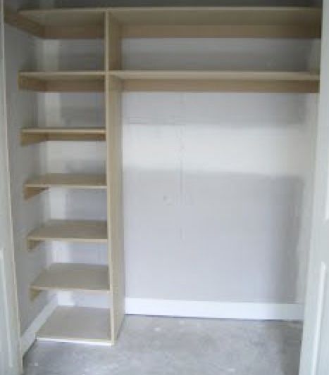 Shelving For Bedroom Closet, Built In Shelves Bedroom Closet, Easy Closet Built Ins, Shelves For Small Closet, Shelves In Closet Storage Ideas, Small Open Closet, Small Closet Ideas Organization, Diy Storage Closet, Closet Shelves Diy