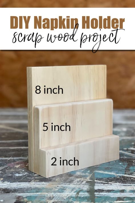 Scrap Wood Project, Diy Napkin Holder, Farmhouse Napkin Holders, Farmhouse Simple, Wooden Napkin Holder, Weathered Wood Finish, Scrap Wood Crafts, Wood Napkin Holder, Diy Napkins