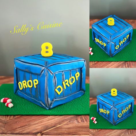 Fortnite Drop Box Cake Fortnite Drop Box Cake, Drop Cake, Post Holiday, Ice King, Diy Cake, Novelty Cakes, Box Cake, Sugar Art, Cakes For Boys