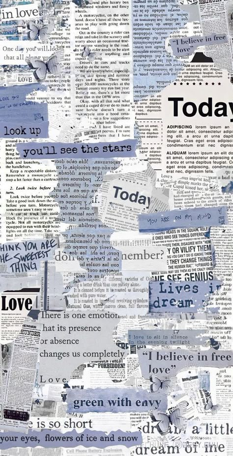 Newspaper Lockscreen, Blue Design For Scrapbook, Blue Aesthetic Paper, Blue Scrapbook Design, Aesthetic Wallpaper Paper, Fondos Aesthetic Pastel, Paper Wallpaper Aesthetic, Wallppr Aesthetic, Journal Background Aesthetic