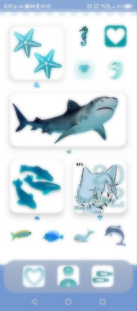 Ocean Cute Wallpaper, Sealife Wallpaper Ocean Life, Shark Ios 16 Wallpaper, Ocean Wallpaper Homescreen, Sea Animal Phone Theme, Oceancore Widgets, Sea Animal Widgets, Aquatic Home Screen, Ocean Themed Phone Wallpaper