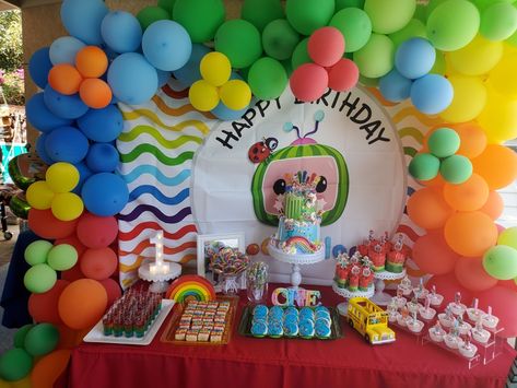 Cocomelon Dessert Table, Cocomelon Cake, 2nd Birthday Party For Boys, Cocomelon Birthday, Second Birthday, Third Birthday, Boy Birthday Parties, Table Ideas, 2nd Birthday Parties