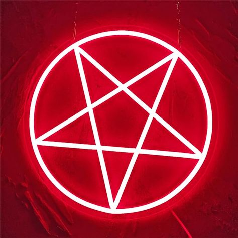 Amazon.com : JKHOO Satanic Pentagram Neon Signs for Wall Decor, Dimmable LED Inverted Pentagram Shaped Neon Light, USB Powered for Home Bedroom Dorm College Party Gothic Theme Gifts(12.9 * 12.9in) : Tools & Home Improvement Satanic Pentagram, Gothic Theme, Inverted Pentagram, Gothic Themes, College Party, College Parties, Bedroom Dorm, Garage Workshop, Led Neon Signs