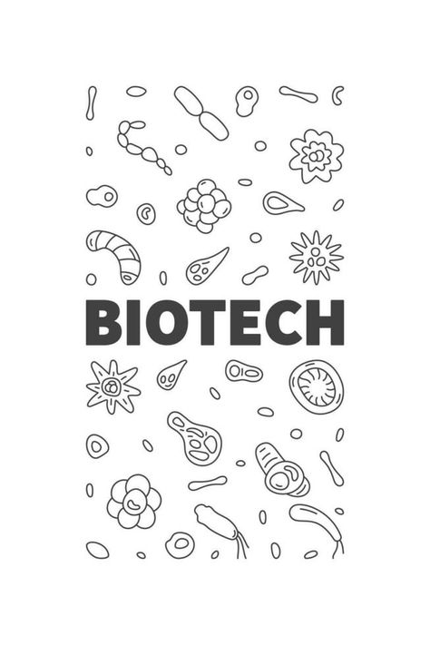 Biotech concept outline vector vertical banner - Biotechnology Science illustration Biotechnology Art, Illustration Science, Vertical Banner, Science Illustration, Biotechnology, Vector Free, Science, Twist, Clip Art