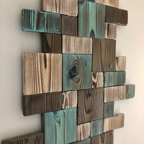 Scrap Wood Art, Wood Inspiration, Wood Wall Design, Wood Art Diy, Wood Block Crafts, Wood Wall Sculpture, Wood Wall Art Diy, Wood Art Projects, Sugi Ban