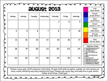 Monthly calendar that stays in take home folder. Kids color in behavior mark for each day (use stoplight system). Reward for week of green and whole month of green Clip Chart Behavior, Behavior Calendar, Behavior Clip Charts, Behavior Charts, Clip Chart, Classroom Behavior Management, Organization And Management, Student Behavior, Parent Communication