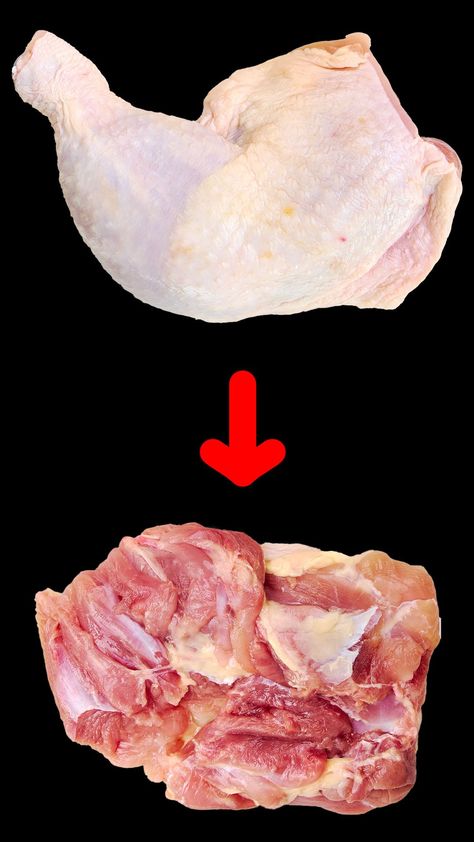 Deboning chicken thighs or whole chicken legs is easy with this step-by-step guide on how to debone chicken thighs. Chicken Thigh Skin On Bone In, Chicken Leg Back Attached Recipes, Chicken Legs Back Attached Recipes, How To Debone A Chicken Thigh, How To Debone Chicken Thighs, How To Debone A Whole Chicken, Debone Chicken Leg, Debone Chicken Thigh, Reflux Diet