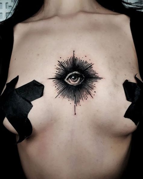 Eye Tattoo On Chest, Seeing Eye Tattoo, Tattoo On Chest, All Seeing Eye Tattoo, Eyeball Tattoo, See Tattoo, Engraving Tattoo, Pieces Tattoo, Sweet Tattoos