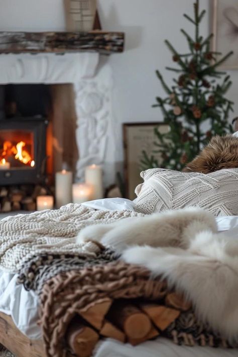 Cozy Up Your Space with Winter Home Decor Cozy Winter Home, Winter Home, Hygge Aesthetic Cozy Winter Vibes, Comfy Bed Winter, Winter Cabin Aesthetic Interior, Cozy Winter Cabin Wallpaper, Playhouse Interior Ideas, Interior Styles Guide, Winter Aesthetic Cozy Fire