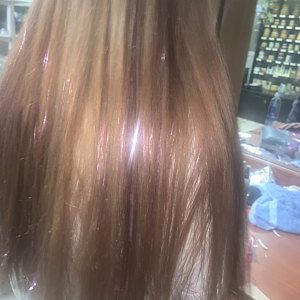 Blonde Hair With Tinsel, Tinsel Extensions, Diy Highlights Hair, Frozen Jr, Hair Doos, Elsa Hair, Medium Blonde Hair, Light Brunette, Light Pink Hair