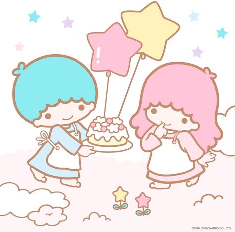 Kiki Sanrio, Sanrio Pictures, Cream Patisserie, Star Twins, Kiki And Lala, Child Illustration, Star Cafe, Kiki Lala, Birthday Painting