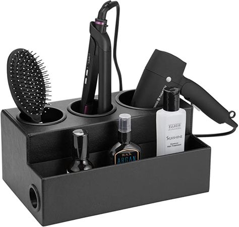 Amazon.com: JackCubeDesign Hair Dryer Holder Hair Styling Product Care Tool Organizer Bath Supplies Accessories Tray Stand Storage Bathroom Vanity Countertop with 3 Holes(Black) – :MK154C: Home & Kitchen Bathroom Storage Countertop, Hair Equipment, Tool Drawer Organizer, Hair Dryer Organizer, Accessories Tray, Hair Product Organization, Hair Dryer Storage, Hair Tool Organizer, Tool Drawers