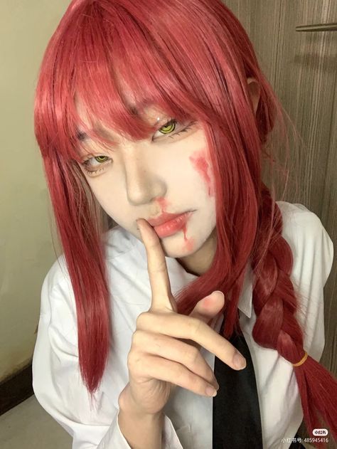 Makima Hairstyle Tutorial, Red Hair Cosplay, Makima Cosplay, Foto Muro Collage, Anime Cosplay Makeup, Male Cosplay, Human Poses Reference, Cosplay Characters, Poses References