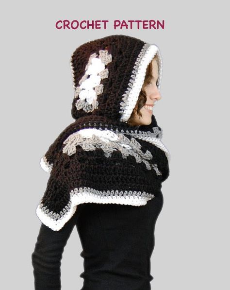 Oh Ella! FREE CROCHET HOODIE PATTERN Crochet Reference, Crochet Hooded Scarf Pattern, Granny Square Häkelanleitung, Crocheted Clothing, Hooded Scarf Pattern, Crochet Apparel, Crochet Hooded Scarf, Hoodie Scarf, Crochet Hood