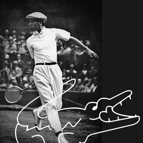 The crocodile takes shape in 1927 under the pen of designer Robert George. An early fan of customization, René Lacoste immediately has it embroidered on his blazers. A few years later, the polo sees the light of day. The crocodile over the heart makes Lacoste the first brand to display a visible logo on an article of clothing. Glam Party Outfit, Pesky Blinders, Quotes Tshirt, René Lacoste, Vintage Lacoste, Fashion Terms, Logo Redesign, Lacoste Sport, Sports Club