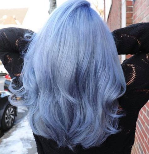 Silver Blue Hair, Blue Hair Color Ideas, Pantone Serenity, Light Blue Hair, Blue Hair Color, Dyed Hair Inspiration, Hair Dye Ideas, Pretty Hair Color, Dye Colors