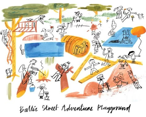 PLAYFUL/CUTE Baltic Street Adventure Playground -Assemble studio - "back to basics" approach to playground design - what isn't designed is just as important - how to create an experience and encourage interaction with space and environment with minimal intervention - focus on enabling others Modular Landscape, Hult Prize, Brand Concept Board, Social Impact Design, Playgrounds Architecture, Children Garden, Student Images, London Illustration, Impact Design