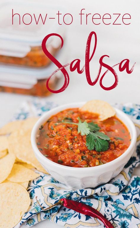 Salsa Recipe For Freezing, Freezer Salsa, Freeze Salsa, Fresh Salsa Recipe, Easy Salsa Recipe, Happy Money, Fresh Tomato Recipes, Homemade Salsa Recipe, Salsa Recipes