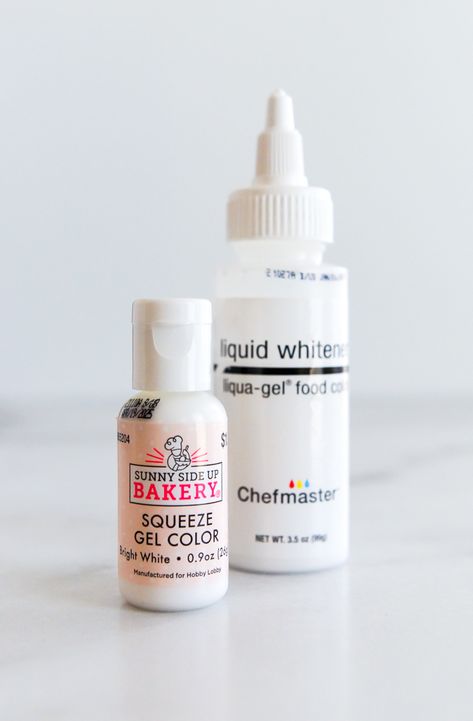 White, yes, WHITE Food Coloring - updated for 2021 | Bake at 350° White Food Coloring, Making Fondant, Food C, Paint Cookies, Icing Frosting, Bakery Supplies, White Food, Icing Colors, Cake Supplies