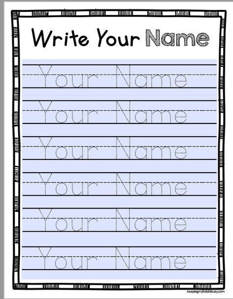 LEARN TO WRITE YOUR NAME It is so exciting when children become curious about how to write their name. I believe teaching them to write their name should be the first word they learn how to spell. … Penmanship Worksheets, Name Worksheets, Writing Practice Preschool, Name Writing Activities, Free Handwriting Worksheets, Writing Names, Kindergarten Names, Handwriting Worksheets For Kids, Name Writing Practice