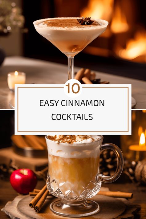 Discover 10 simple cinnamon-infused cocktail recipes that you can whip up in minutes. From the delightful Cinnamon Toast to the sweet, fruity Hot Apple Pie, indulge in diverse flavors with these recipes. Cinnamon Roll Cocktail, Cinnamon Cocktails, Cinnamon Liqueur Recipes, Cinnamon Alcoholic Drink, Apple Cinnamon Cocktail, Cinnamon Vodka Drinks Recipes, Cinnamon Toast Cocktail, Cinnamon Bourbon Cocktail, Cinamon Toast